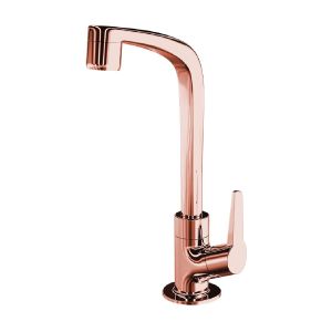 Grifo para lavatorio mesa pico alto oro rosa Flatt Lorenzetti 7110059 (4)